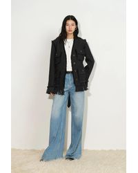 Fabrique - Graziosa Belted Fringed Safari Jacket - Lyst