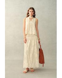 Fabrique - Viola Lace Ribbon Sleeveless Top - Lyst