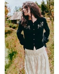 Fabrique - Lila Hand Embroidery Floral Fitted Cardigan - Lyst