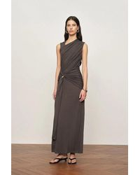 Fabrique - Delilah Asymmetric Draped Sleeveless Dress - Lyst