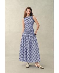 Fabrique - Crystal Smocked A Line Plaid Skirt - Lyst
