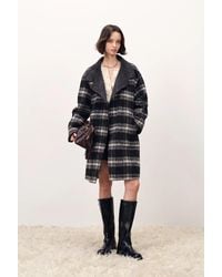 Fabrique - Telos Plaid Reversible Midi Coat - Lyst