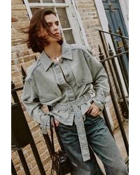 Fabrique - Halle Washed Short Trench Inspired Jacket - Lyst
