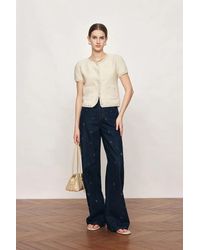 Fabrique - Shay Short Sleeve Crop Cardigan - Lyst