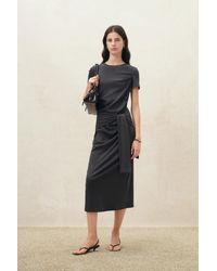 Fabrique - Isla Ruched Tie Front T-Shirt Dress - Lyst