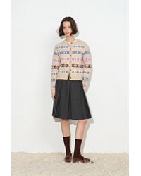 Fabrique - Aria Quatrefoil Jacquard Fair Isle Cardigan - Lyst