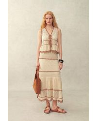 Fabrique - Malia Colorblock Sleeveless V Neck Top & Skirt Knit Set - Lyst