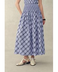 Fabrique - Crystal Smocked A Line Plaid Skirt - Lyst