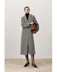 Fabrique - Sabine Asymmetric Fringed Wool Coat - Lyst