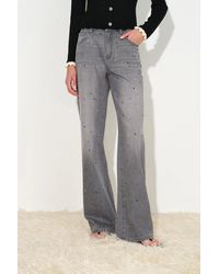 Fabrique - Astra Crystal Embellished Straight Leg Jeans - Lyst