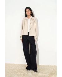 Fabrique - Harper Ruched Crop Trench Coat - Lyst