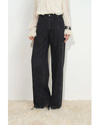 Fabrique - Zoe Crystal Embellished Leopard Print Jeans - Lyst