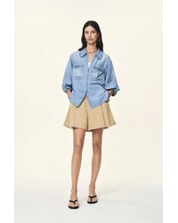 Fabrique - Judy Ruffle Trim Puff Sleeve Shirt - Lyst