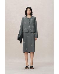 Fabrique - Beading Wrinkle Resistant Embroidered Boxy Tailored Jacket - Lyst