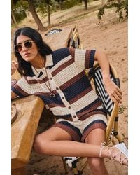 Fabrique - Laurel & Mina Crochet Cardigan And Shorts Set - Lyst