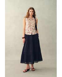 Fabrique - Ursa Hand Painted Floral Sleeveless Top - Lyst