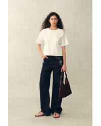 Fabrique - Celine Pearl Beaded Hand Crochet Floral T-Shirt - Lyst