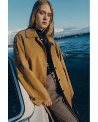 Fabrique - Walcott Oversized Long Trench Coat With Adjustable Epaulettes - Lyst