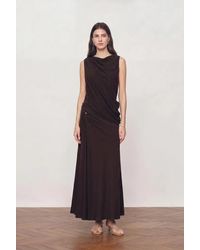Fabrique - Florence Asymmetric Draped Sleeveless Top And Maxi Skirt Set - Lyst