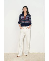 Fabrique - Isla Fair Isle Cropped Polo Cardigan - Lyst