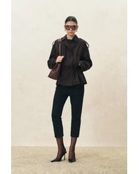 Fabrique - Basil Drawstring Waist Double Breasted Short Trench Coat - Lyst