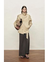 Fabrique - Sienna Convertible Belted Cropped Trench Coat - Lyst
