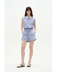 Fabrique - Nino Contrast Collar Sleeveless Shirt Top And Short Matching Set - Lyst