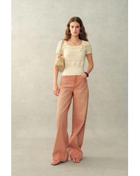 Fabrique - Leyla 3D Floral Square-Neck Top - Lyst