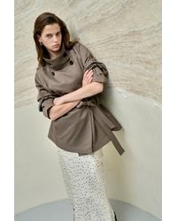Fabrique - Bower Double Breasted Cropped Trench Coat - Lyst