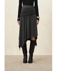 Fabrique - Ines Asymmetric Hem Midi Skirt - Lyst