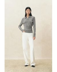 Fabrique - Zoe Cinched Waist Polo Top - Lyst