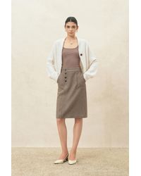 Fabrique - Gracia One Button Batwing Sleeve Knit Cardigan - Lyst