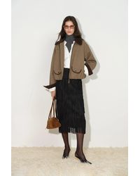 Fabrique - Quinn Vintage Contrast Collar Padded Jacket - Lyst