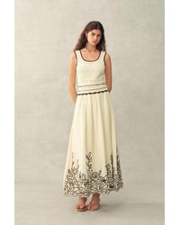 Fabrique - Vittra Embroidery And Woven Sleeveless Dress - Lyst