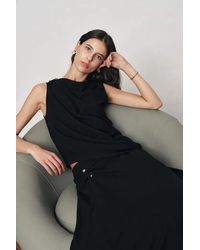 Fabrique - Florence Asymmetrical Draped Sleeveless Top And Skirt Set - Lyst