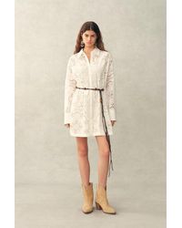 Fabrique - Eliana Cutwork Embroidery Longline Cover Up Long Sleeves Shirt - Lyst
