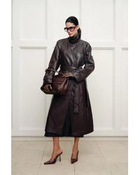 Fabrique - Grecale Vintage Burgundy Long Coat - Lyst