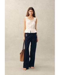 Fabrique - Sophia Hand Crochet Cinched Waist Sleeveless Top - Lyst