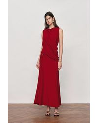 Fabrique - Florence Asymmetrical Draped Sleeveless Top And Skirt Set - Lyst