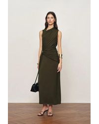Fabrique - Delilah Asymmetric Draped Sleeveless Dress - Lyst
