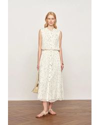 Fabrique - Lunare Polka Dot Sleeveless Drawstring Dress - Lyst
