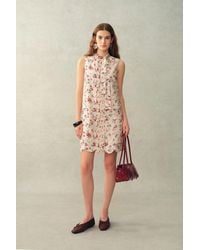 Fabrique - Thea Bow Tie Hand Painted Floral Sleeveless A Line Dress - Lyst