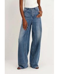 Fabrique - Glaire Button Fly Straight Wide Leg Jeans - Lyst