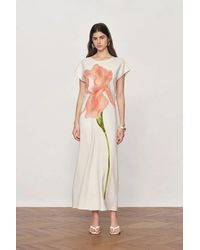 Fabrique - Adelaide Iris Print Short-Sleeve Dress - Lyst