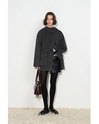 Fabrique - Aeliana Plaid Hooded Midi Coat - Lyst
