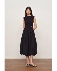 Fabrique - Freya Twisted Drape Sleeveless Top And Bubble Skirt Set - Lyst
