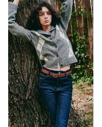 Fabrique - Mia Hand Embroidery Argyle Cardigan - Lyst