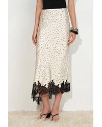 Fabrique - Sonnet Polka Dot Lace Trim Skirt - Lyst