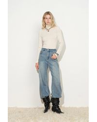 Fabrique - Tilly Seamed Semi Sheer Knit Top - Lyst