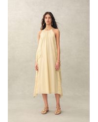Fabrique - Hazel Lace Panel Halter Neck Sleeveless Boho Dress - Lyst